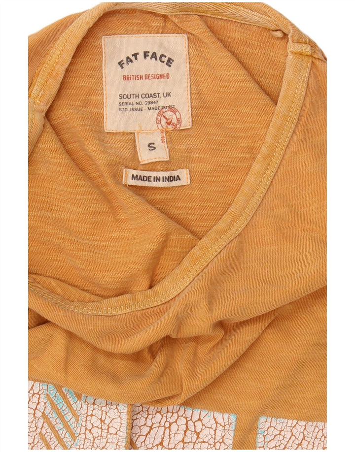 FAT FACE Tricou grafic pentru bărbați Top mic, galben pestat din bumbac