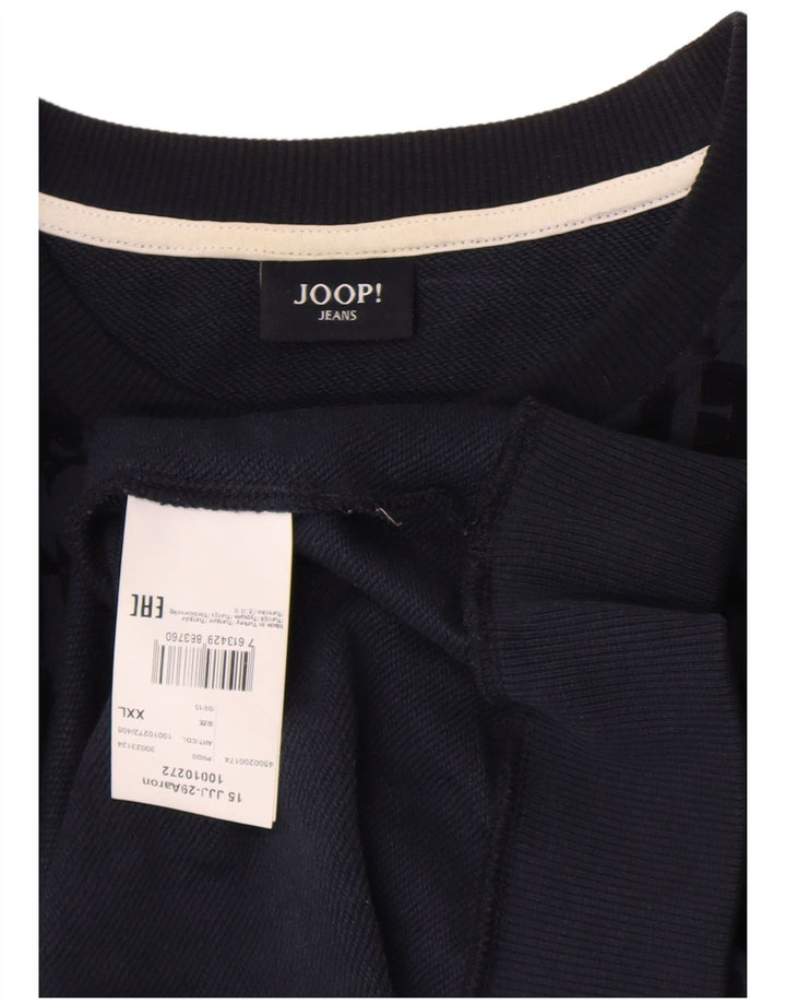 Pulover cu grafică Joop pentru bărbați, bumbac bleumarin 2XL