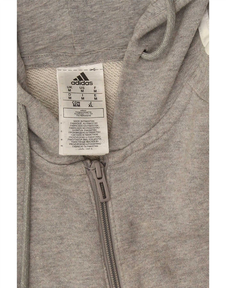 Pulover pentru bărbați Adidas Regular Fit, cu fermoar, bumbac, gri mediu