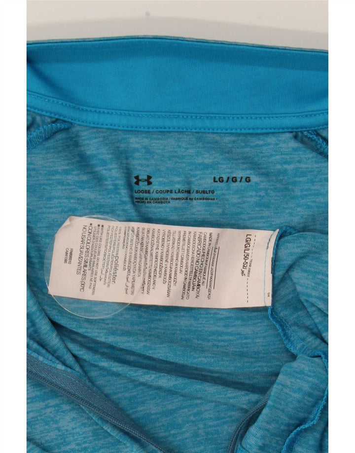 Top cu mânecă lungă Under Armour, pentru bărbați, cu fermoar, poliester cu pături albastre