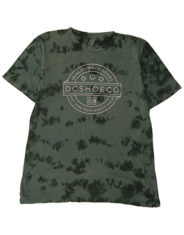 Tricou grafic pentru bărbați DC Top XL Verde Tie Dye Bumbac