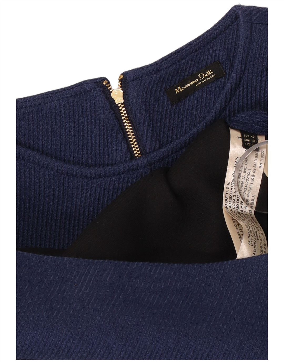 Massimo Dutti Rochie de damă fără mâneci teacă EU 42 Lână mare bleumarin