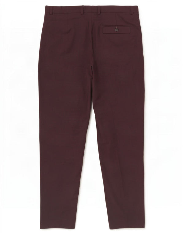 Topshop Pantaloni subțiri pentru femei UK 12 Medium L30 L27 Bordeaux Poliester