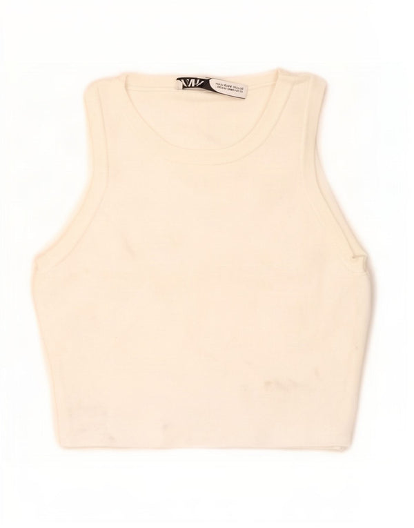 Top cu vestă pentru femei Zara UK 8 Small White Viscose