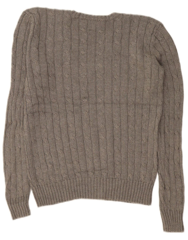 Pulover pentru femei Polo Ralph Lauren cu decolteu în V UK 10 Bumbac gri mic