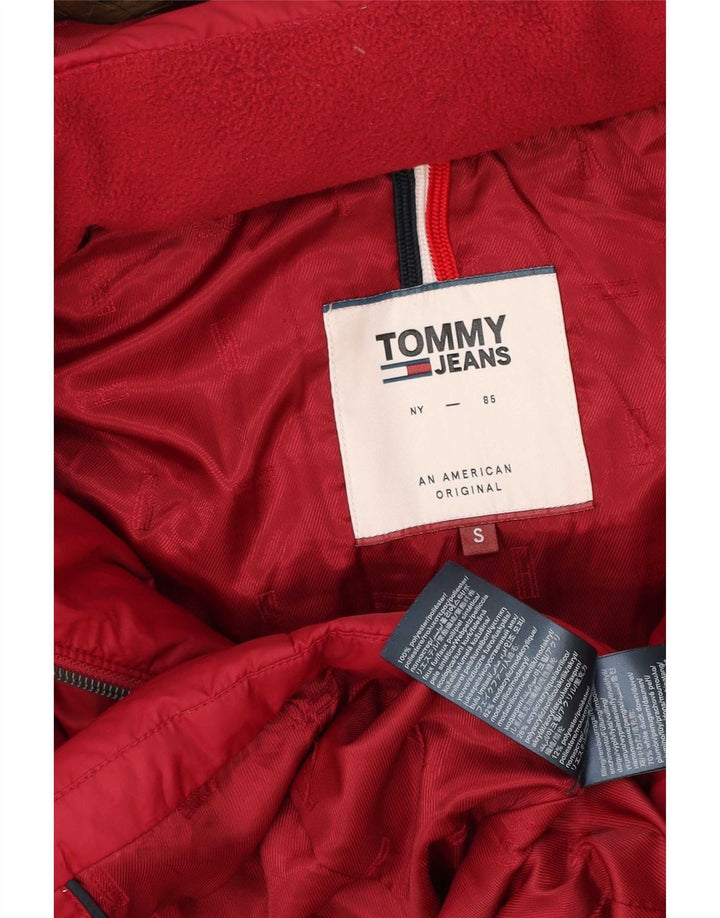 Jachetă căptușită cu glugă pentru femei Tommy Hilfiger UK 10 Poliester roșu mic