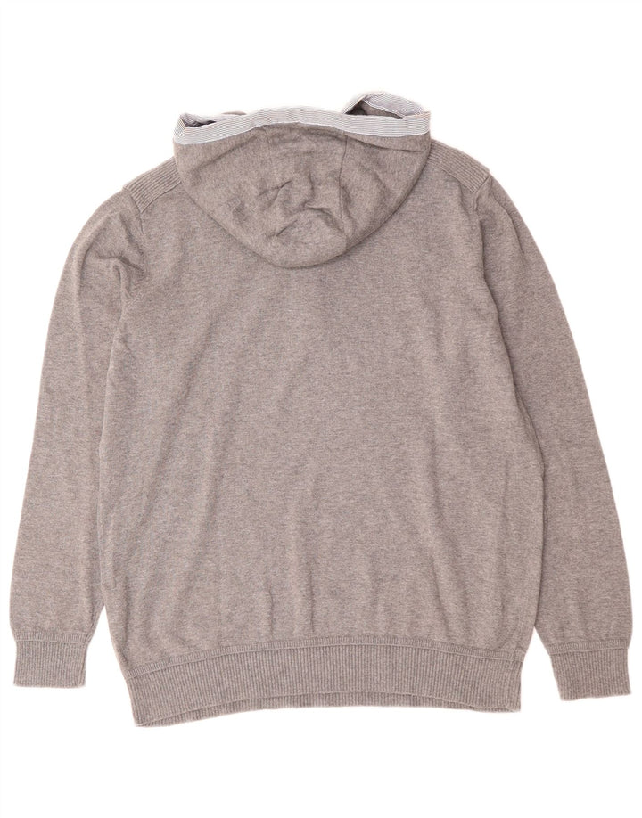 MASSIMO DUTTI Pulover cu glugă pentru bărbați, bumbac mare, gri