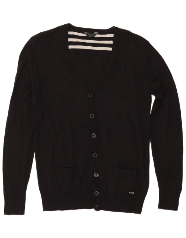 Pulover cardigan pentru femei Guess, cu tăiere largă, UK 14, bumbac mediu negru