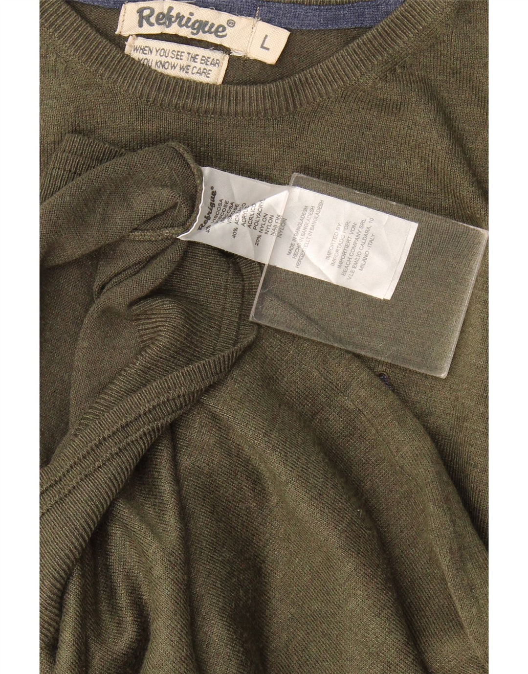 Refrigiwear Pulover pentru bărbați cu decolteu triplu, mare, kaki, viscoză