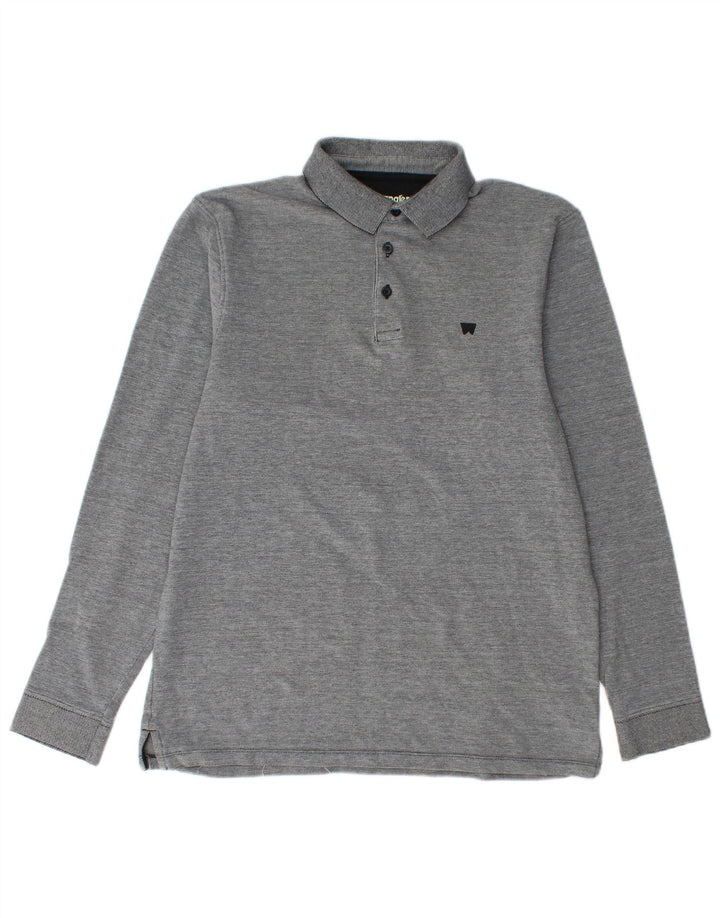 Tricou polo WRANGLER pentru bărbați, bumbac gri mediu