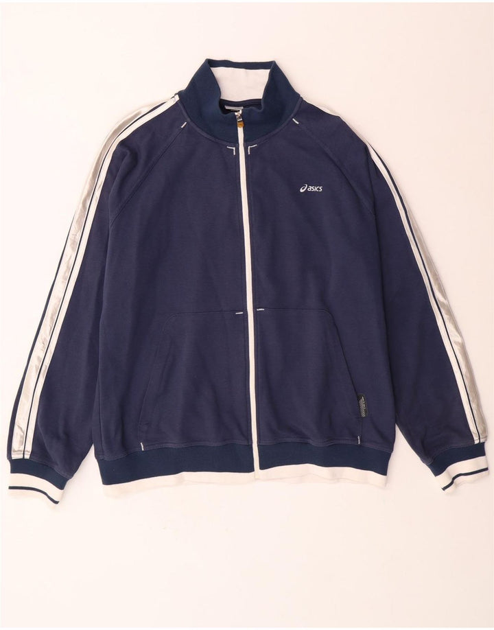Jachetă de trening pentru bărbați ASICS 2XL, bumbac colorblock, albastru bleumarin