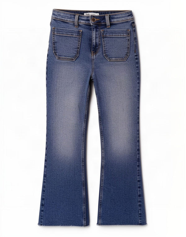 Blugi Zara Femei Bootcut EU 32 2XS L22 L27 Bumbac Albastru