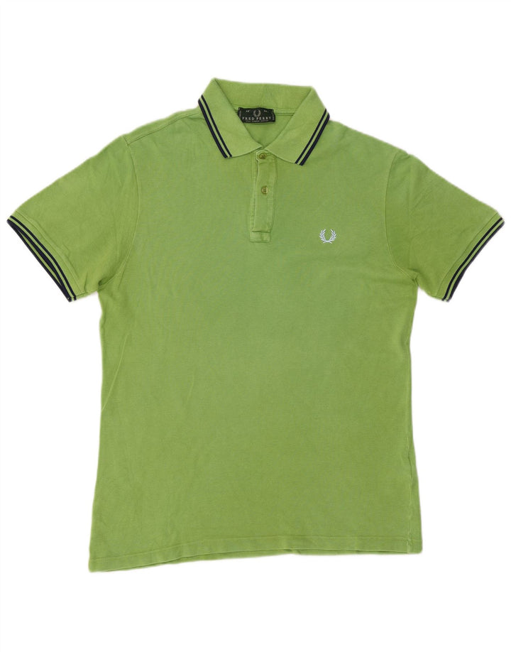 Cămașă polo Fred Perry pentru bărbați, bumbac verde mediu