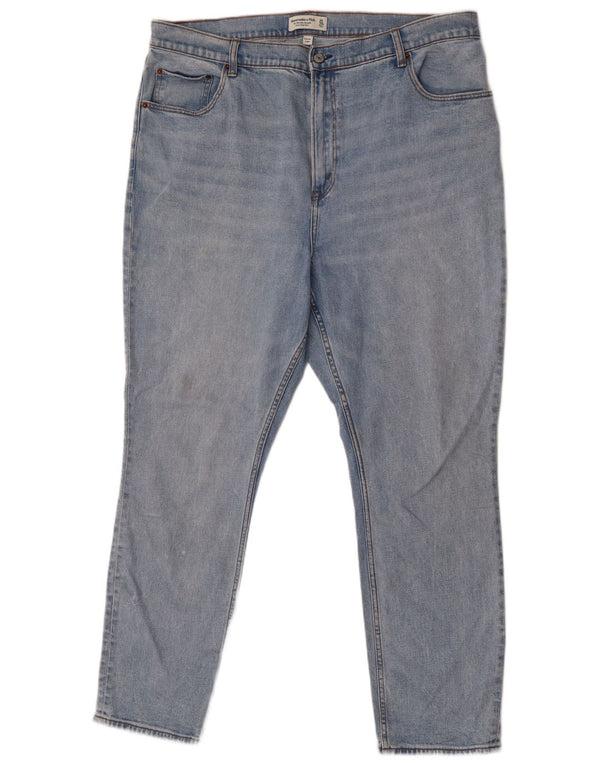 Blugi drepti pentru femei Abercrombie & Fitch cu talie mare US 20 3XL W35 L31 Albastru