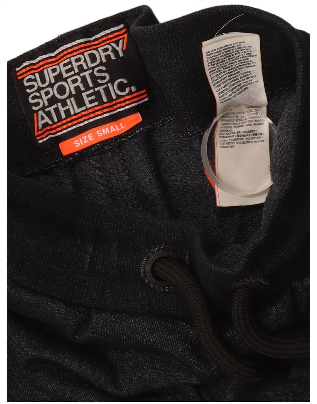 SUPERDRY Pantaloni scurti sport grafic pentru bărbați, bumbac cu pete, albastru marine