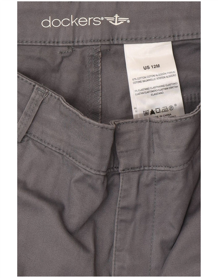 DOCKERS Pantaloni casual drepti pentru femei US 12 Large W32 L31 Bumbac gri