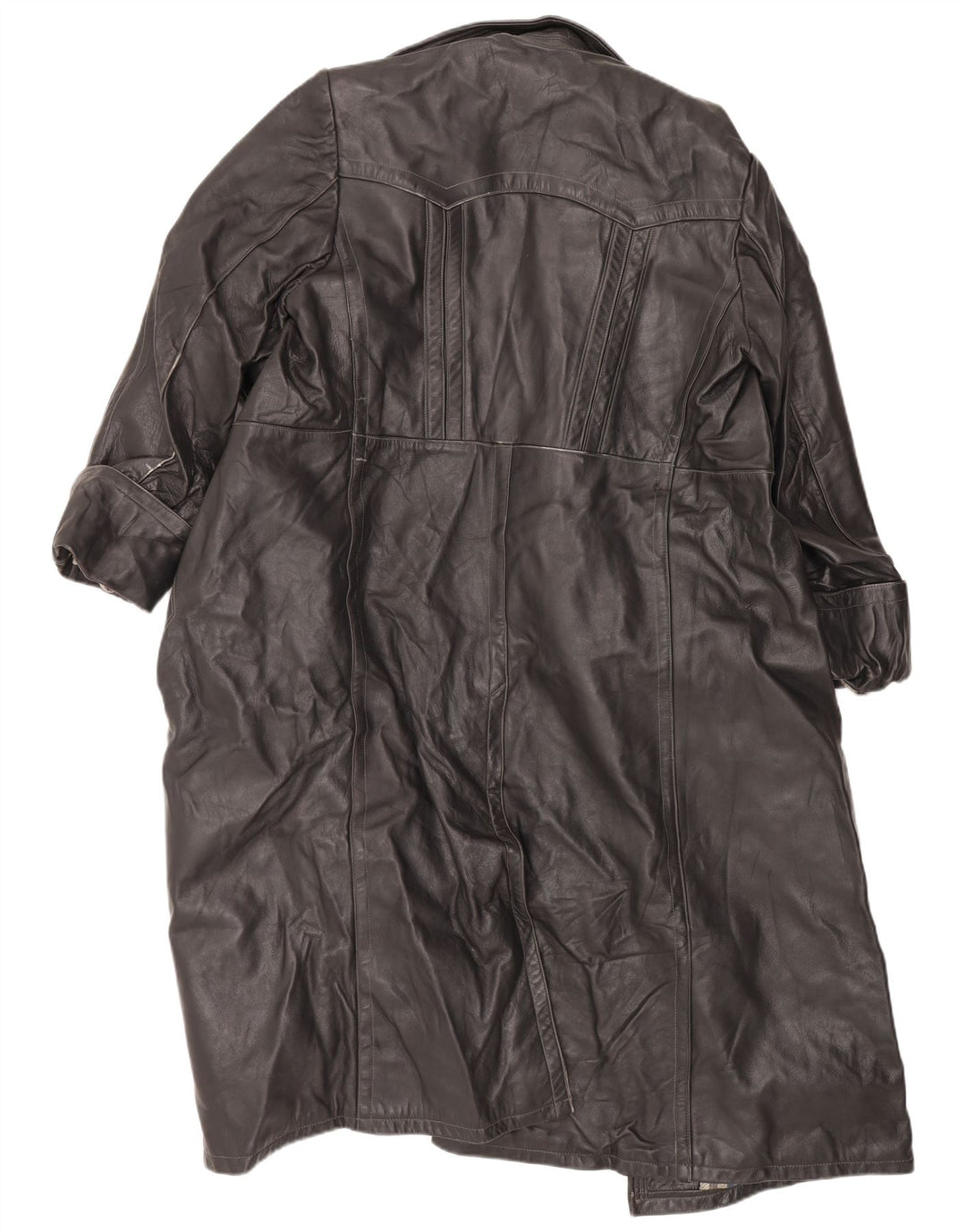 Trenci din piele pentru bărbați VINTAGE UK 38 Piele neagră medie