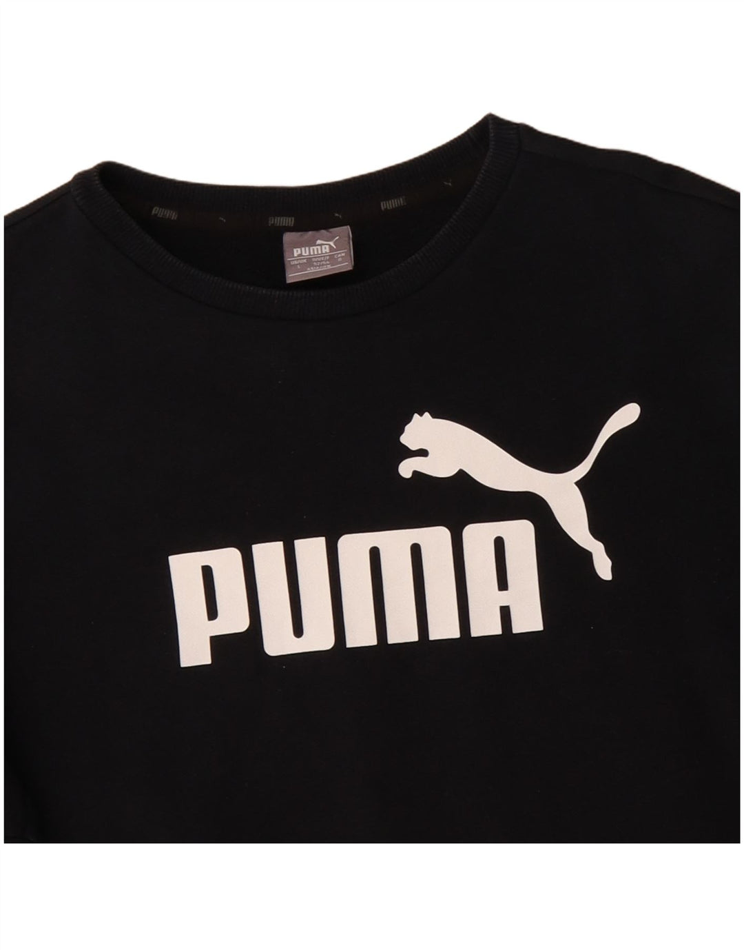 Pulover grafic pentru bărbați Puma, bumbac mare, negru