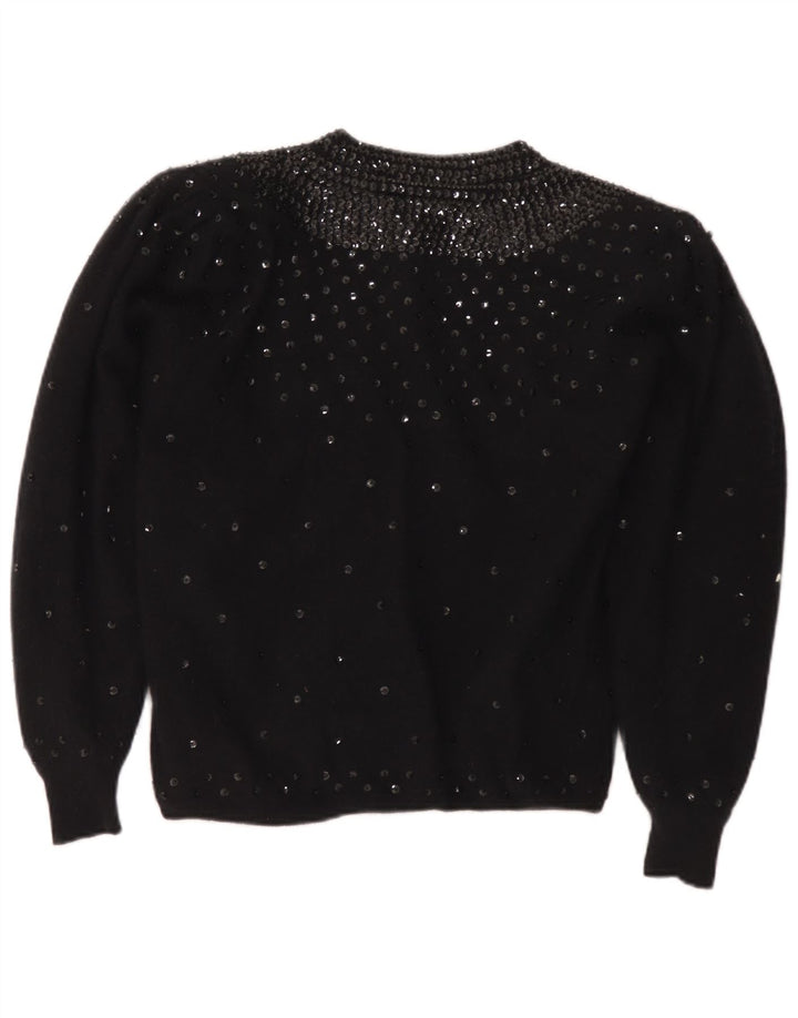 Pulover cardigan pentru femei Silvy IT 44 Medium Black Lambswool