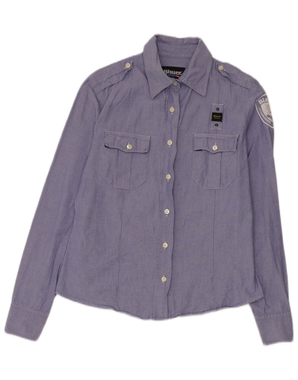 Cămașă militară cu grafică Blauer pentru femei UK 16 Large Blue
