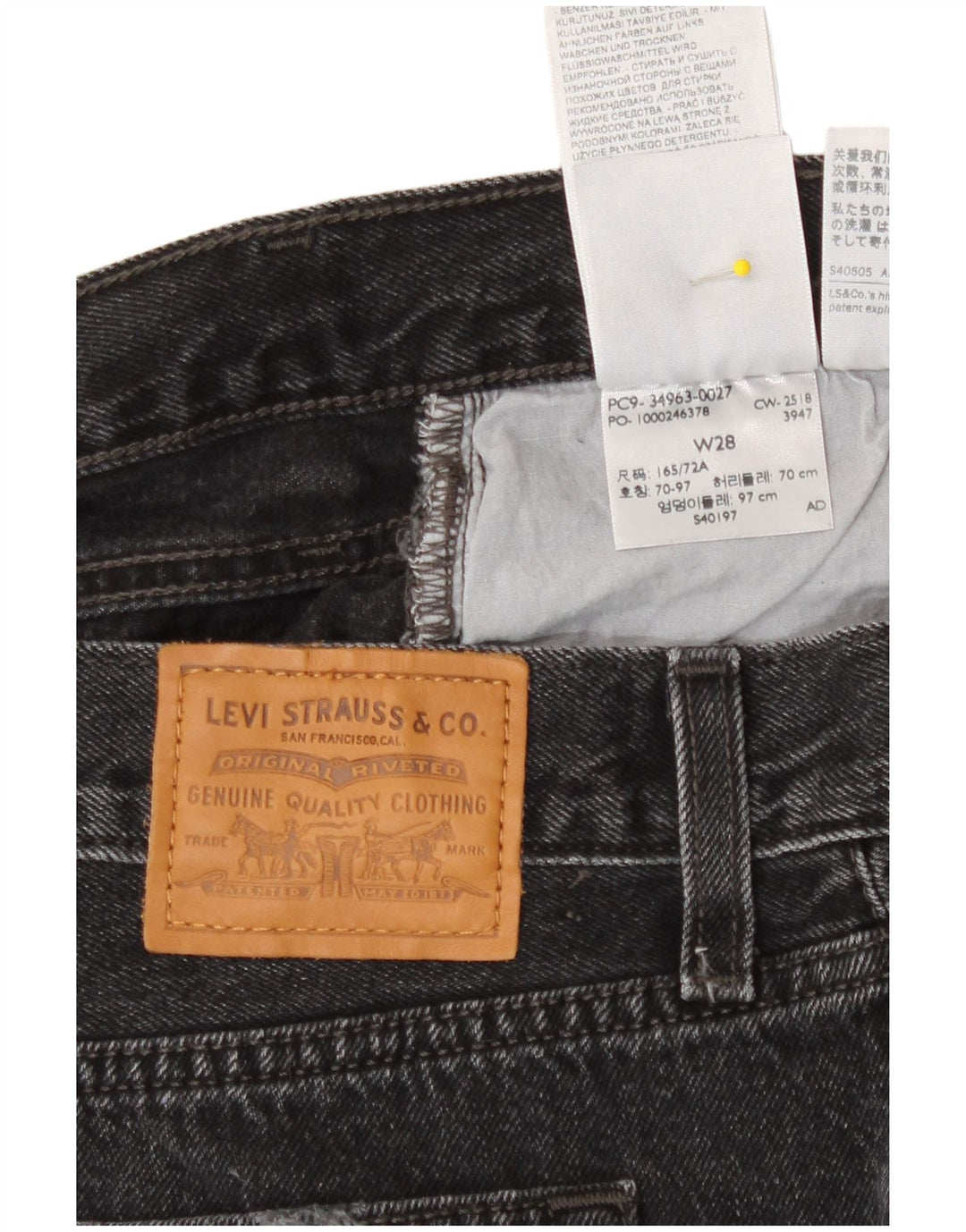 Fusta mini Levi's pentru femei, denim, distressed W28, bumbac mediu negru