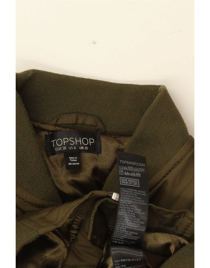 Jachetă bomber supradimensionată pentru femei Topshop UK 10 Poliester verde mic