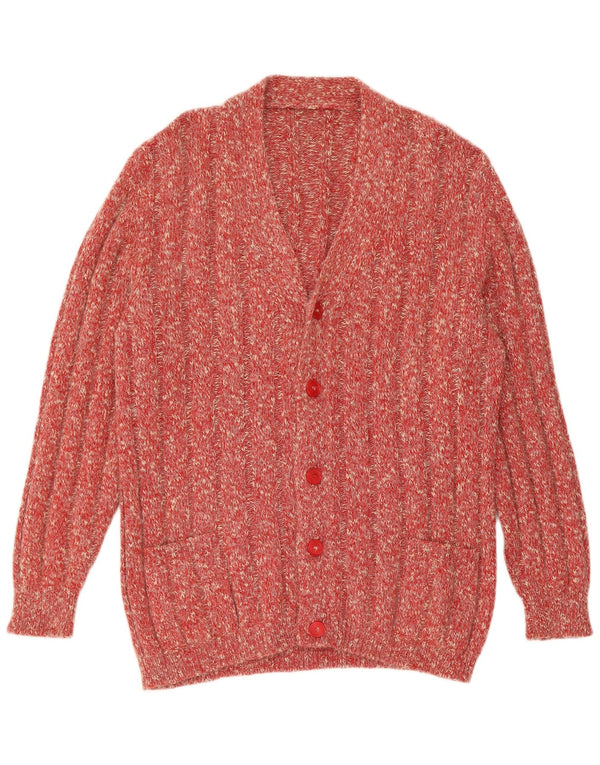 Pulover Cardigan Vintage pentru bărbați, mare, roșu cu pete