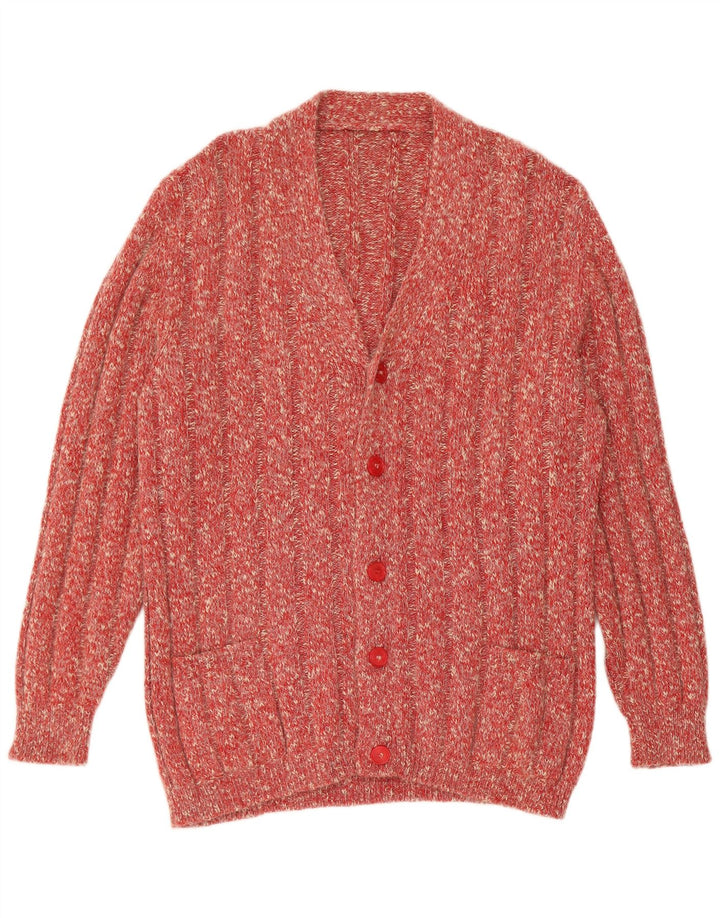 Pulover Cardigan Vintage pentru bărbați, mare, roșu cu pete