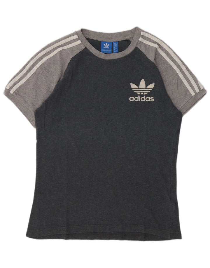 Tricou pentru bărbați Adidas Top mic gri, bumbac color bloc