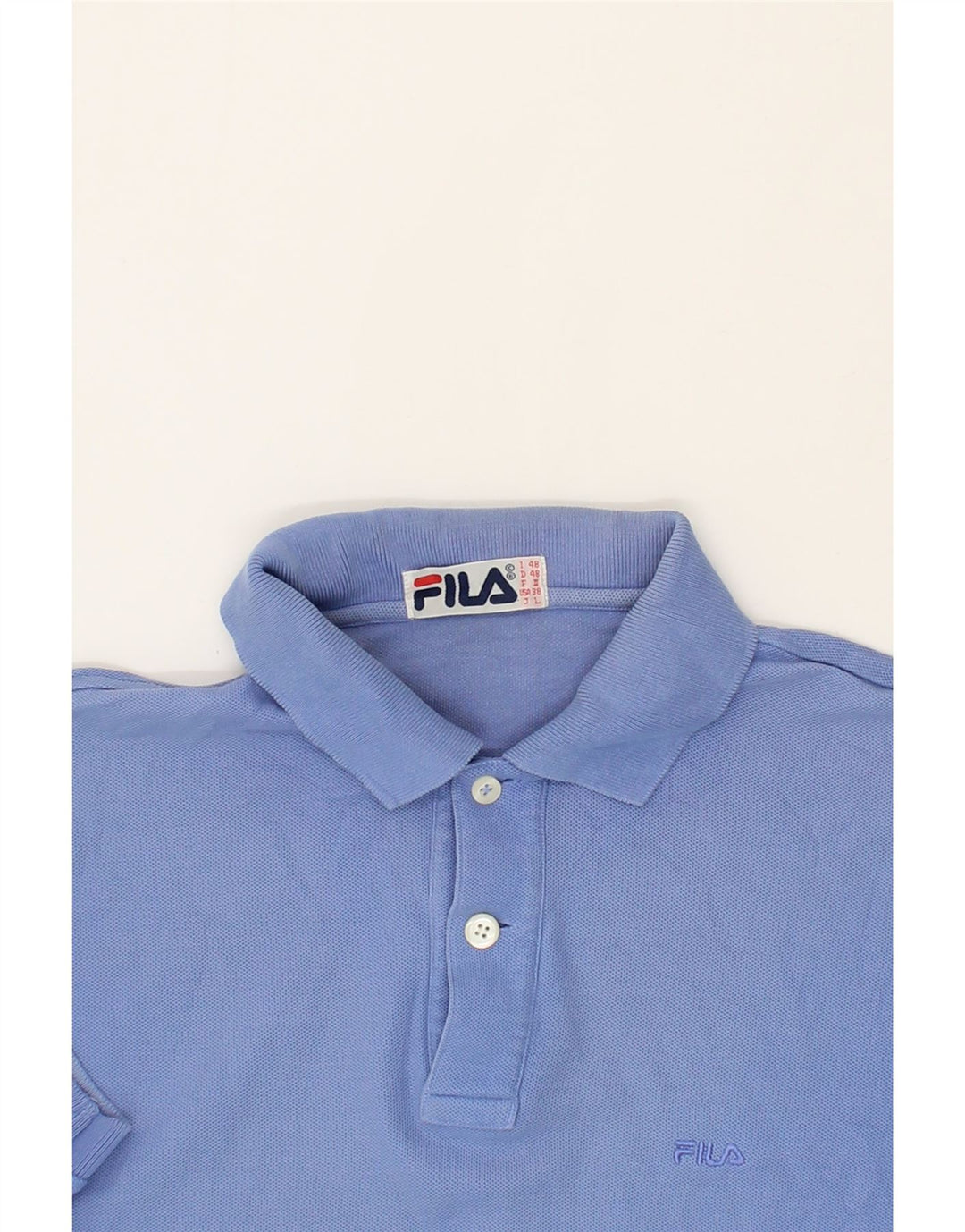 FILA Mens Polo Shirt IT 48 Medium Blue Cotton Vintage Fila and Second-Hand Fila from Messina Hembry 