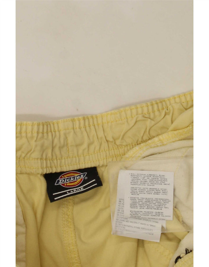 Pantaloni scurți cargo Dickies pentru bărbați, mari W34, bumbac galben