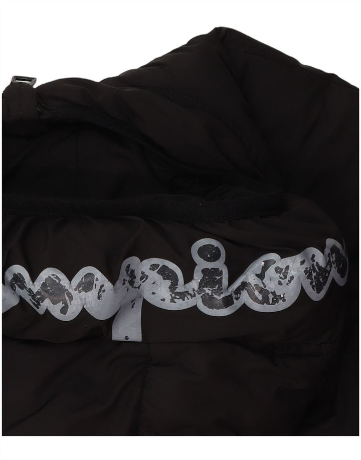 Jachetă căptușită cu glugă grafică CHAMPION pentru băieți 15-16 ani 2XL negru