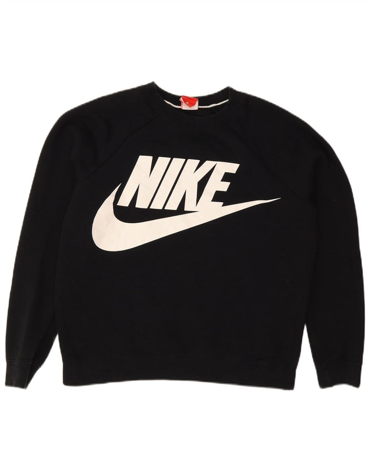 Pulover Nike pentru damă cu grafică, UK 14, bumbac mediu negru