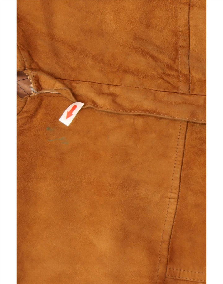 Bomber vintage pentru bărbați din piele intoarsa IT 50 mare din piele bej