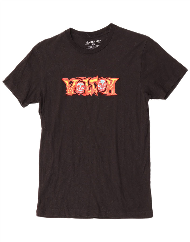 Tricou grafic pentru bărbați Volcom Top mic, negru, bumbac