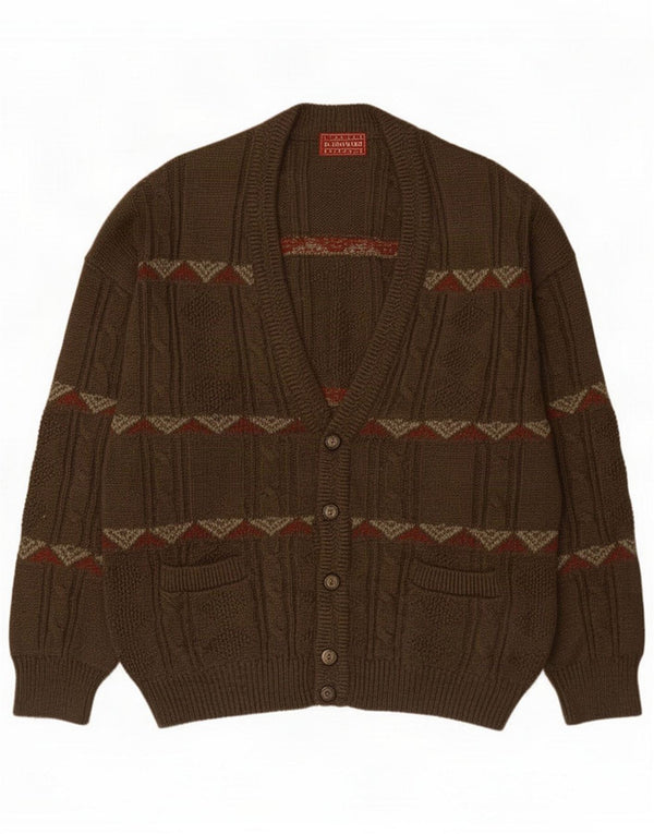 Il Granchio Pulover Cardigan pentru bărbați XL Kaki Geometric