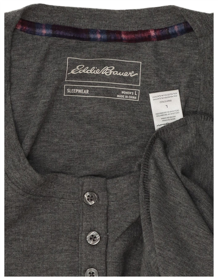 EDDIE BAUER Womens Top Long Sleeve UK 16 Large Grey Polyester