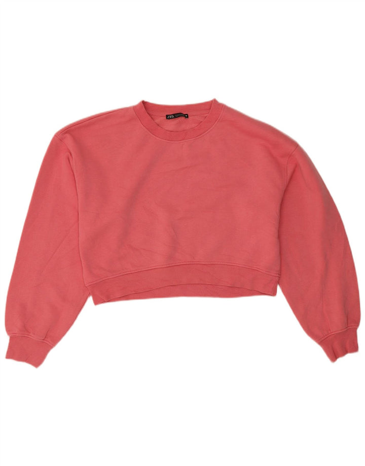 Pulover Oversized Crop pentru Damă Zara UK 10 Mic Roz