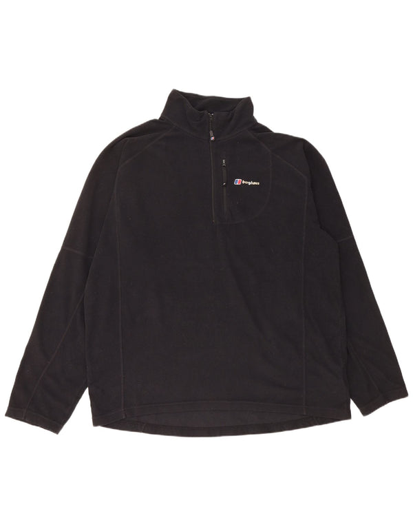 Berghaus Mens Zip Neck Fleece Jumper 2XL Black Polyester