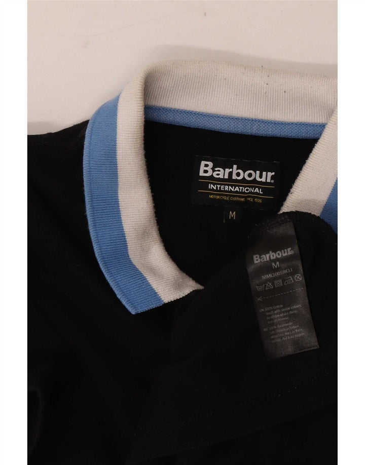 Tricou polo Barbour Rugby pentru bărbați, bumbac mediu negru