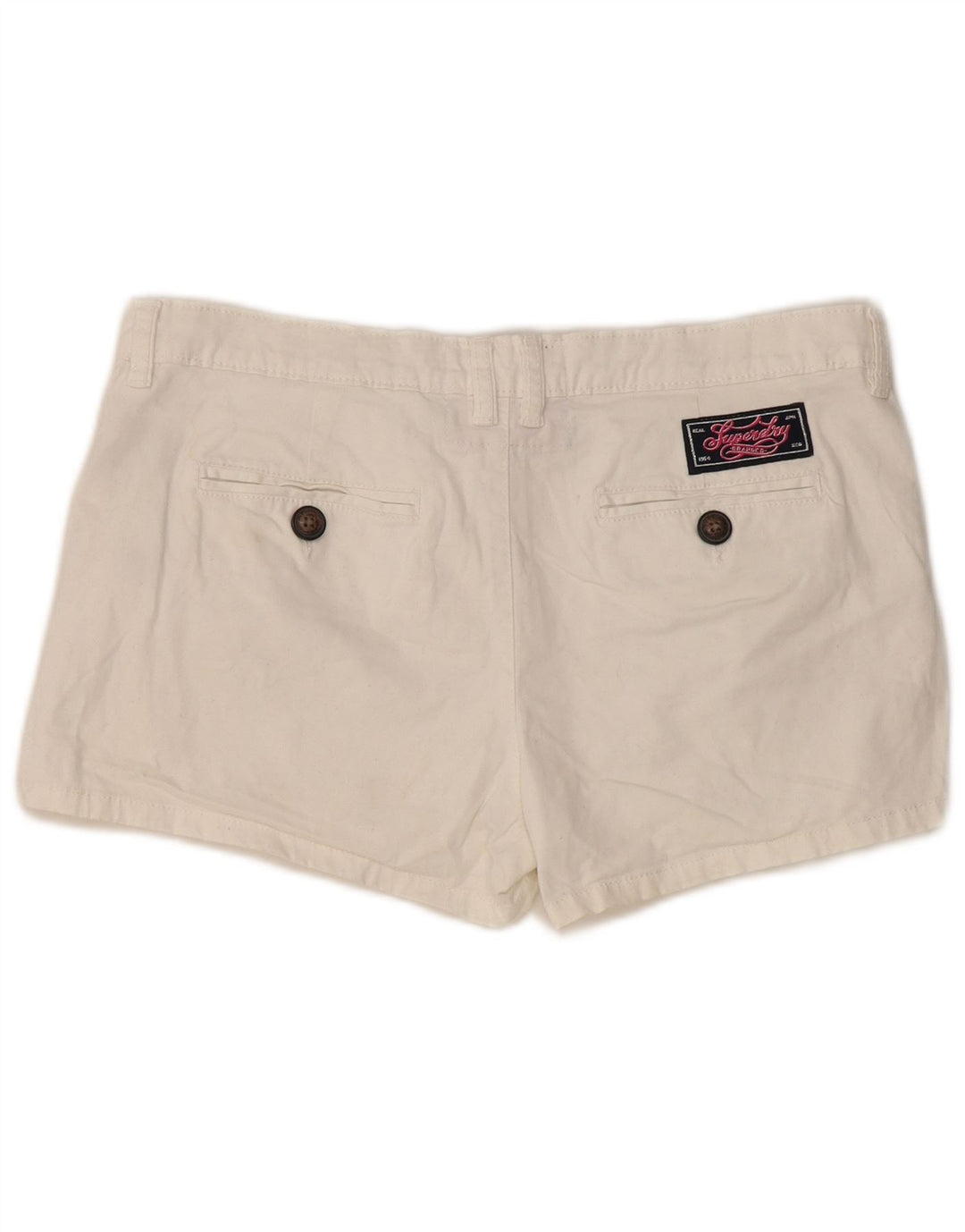 Pantaloni scurti chino Superdry pentru femei, mediu W34, bumbac alb