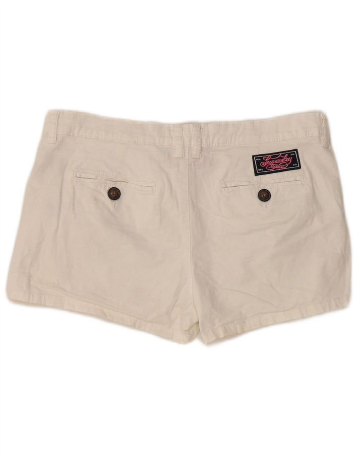 Pantaloni scurti chino Superdry pentru femei, mediu W34, bumbac alb