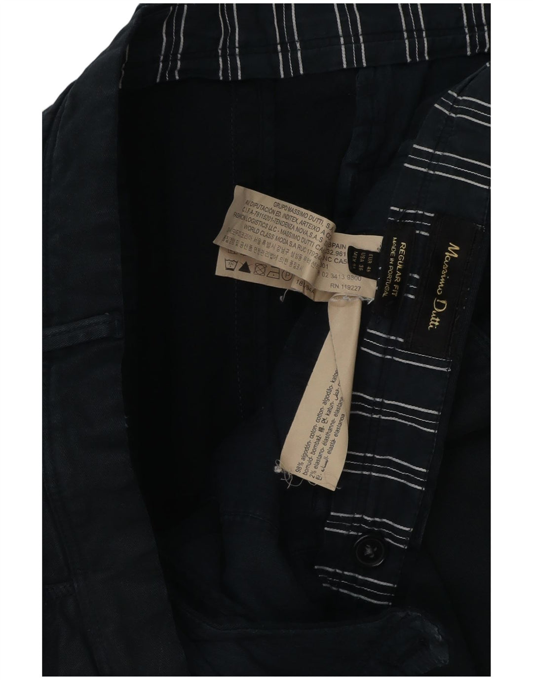 MASSIMO DUTTI Pantaloni chino drepți pentru bărbați EU 46 XL W36 L27 bleumarin