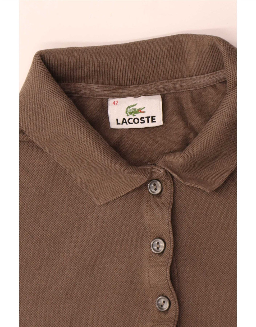 Tricou polo Lacoste pentru femei Mărimea 42 Maro mare
