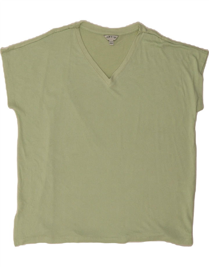 ORVIS Womens T-Shirt Top UK 20 2XL Green Polyester Vintage Orvis and Second-Hand Orvis from Messina Hembry 