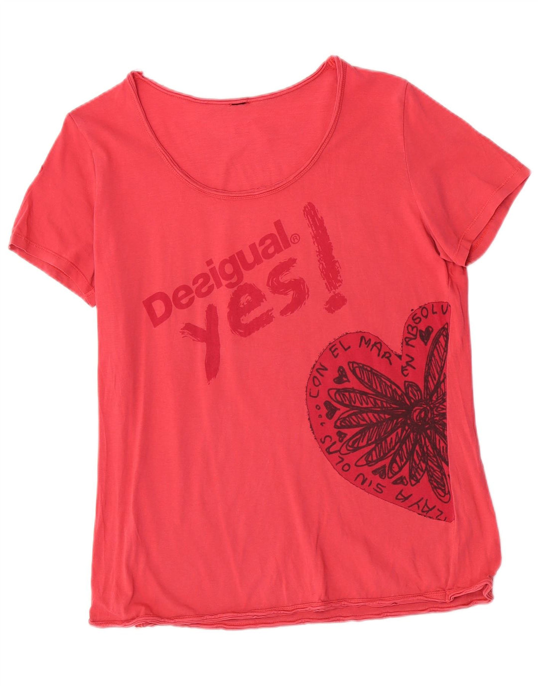 Tricou grafic Desigual pentru femei Top UK 14 Medium Pink