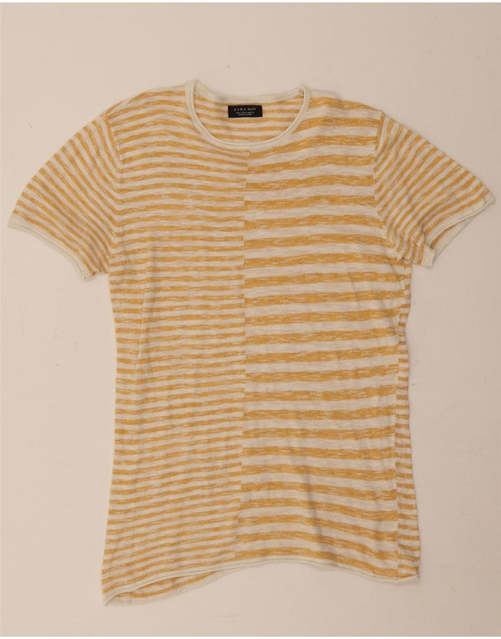 Tricou pentru bărbați Zara Top mic cu dungi galbene