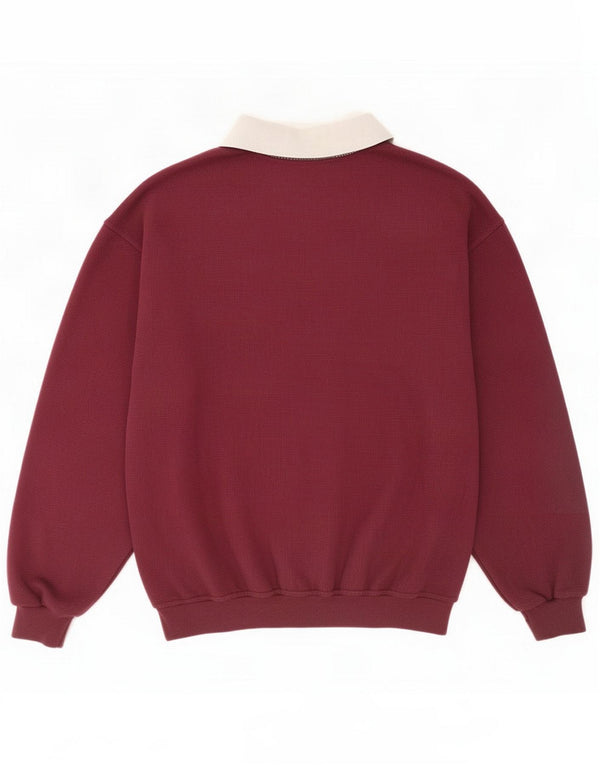 Mito Pulover pentru bărbați cu gât polo Medium Burgundy