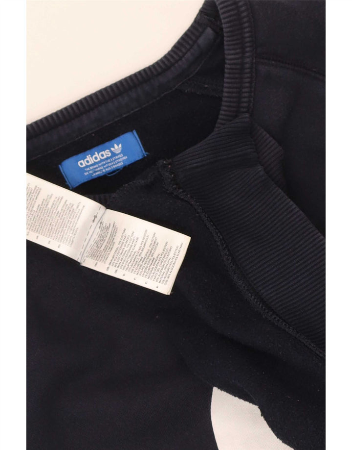 Hanorac grafic pentru bărbați Adidas Pulover mare, albastru bleumarin, bumbac