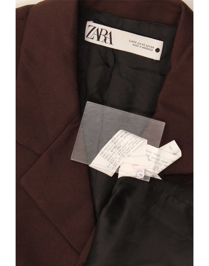 Blazer pentru bărbați Zara, cu 2 nasturi, UK 34 XS Poliester maro